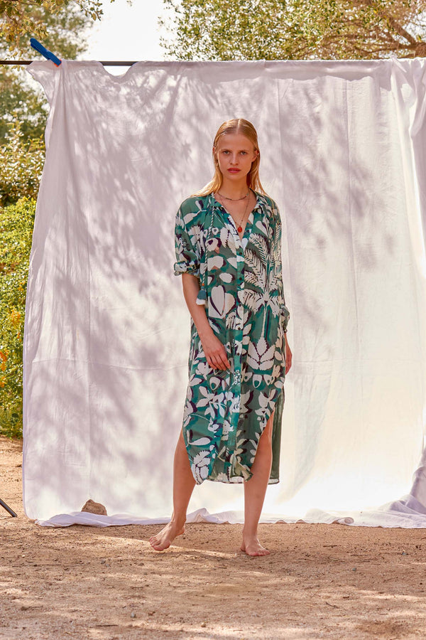 ROBE CHARLIE IMPRIMÉ TROPICAL - ACQUA GREEN