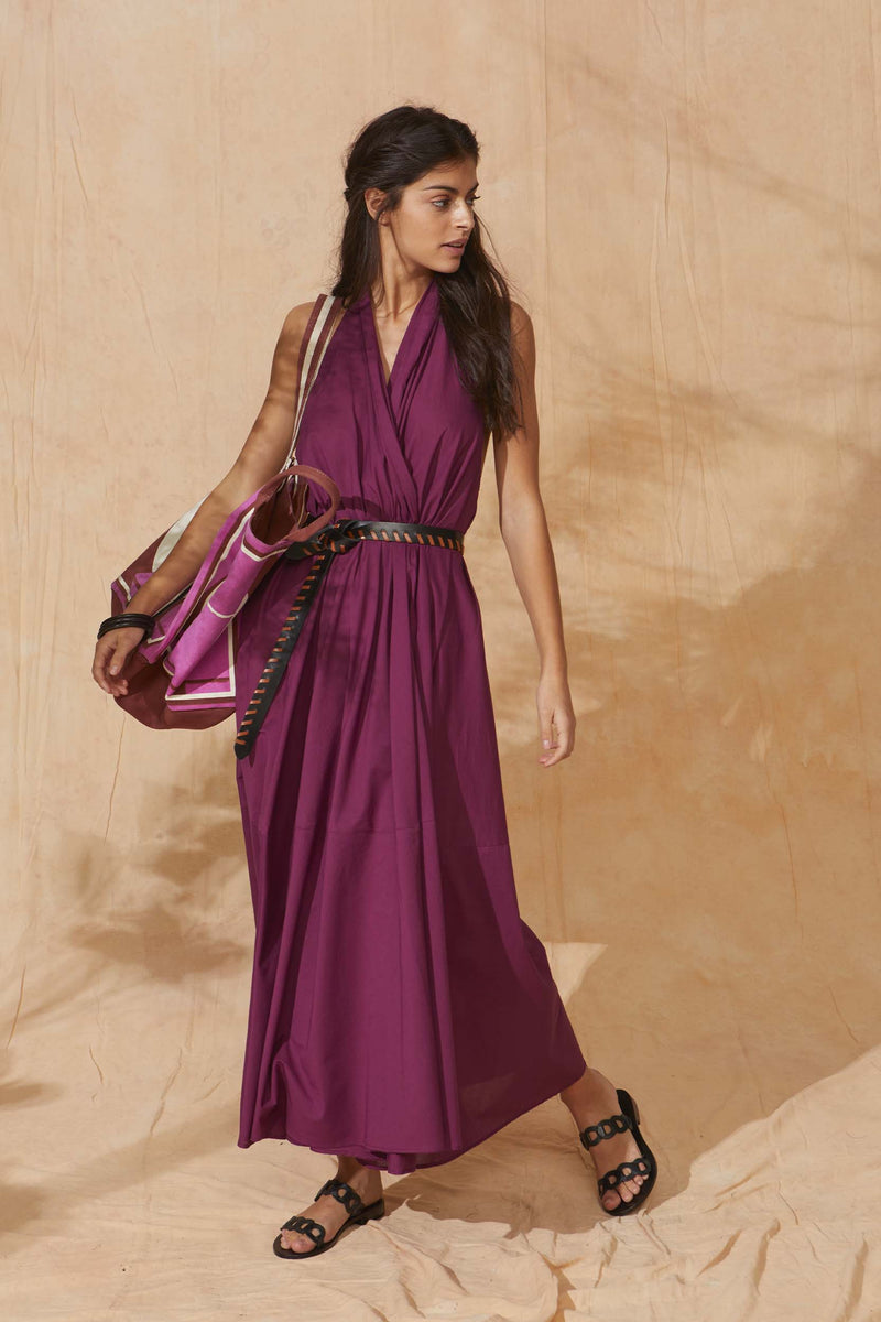 PAREO MALIN DRESS LONG ACACIA - DARK PURPLE