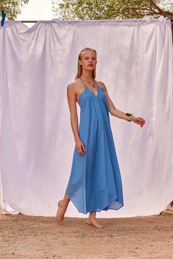 IVINA COTTON DRESS - FOREVER BLUE
