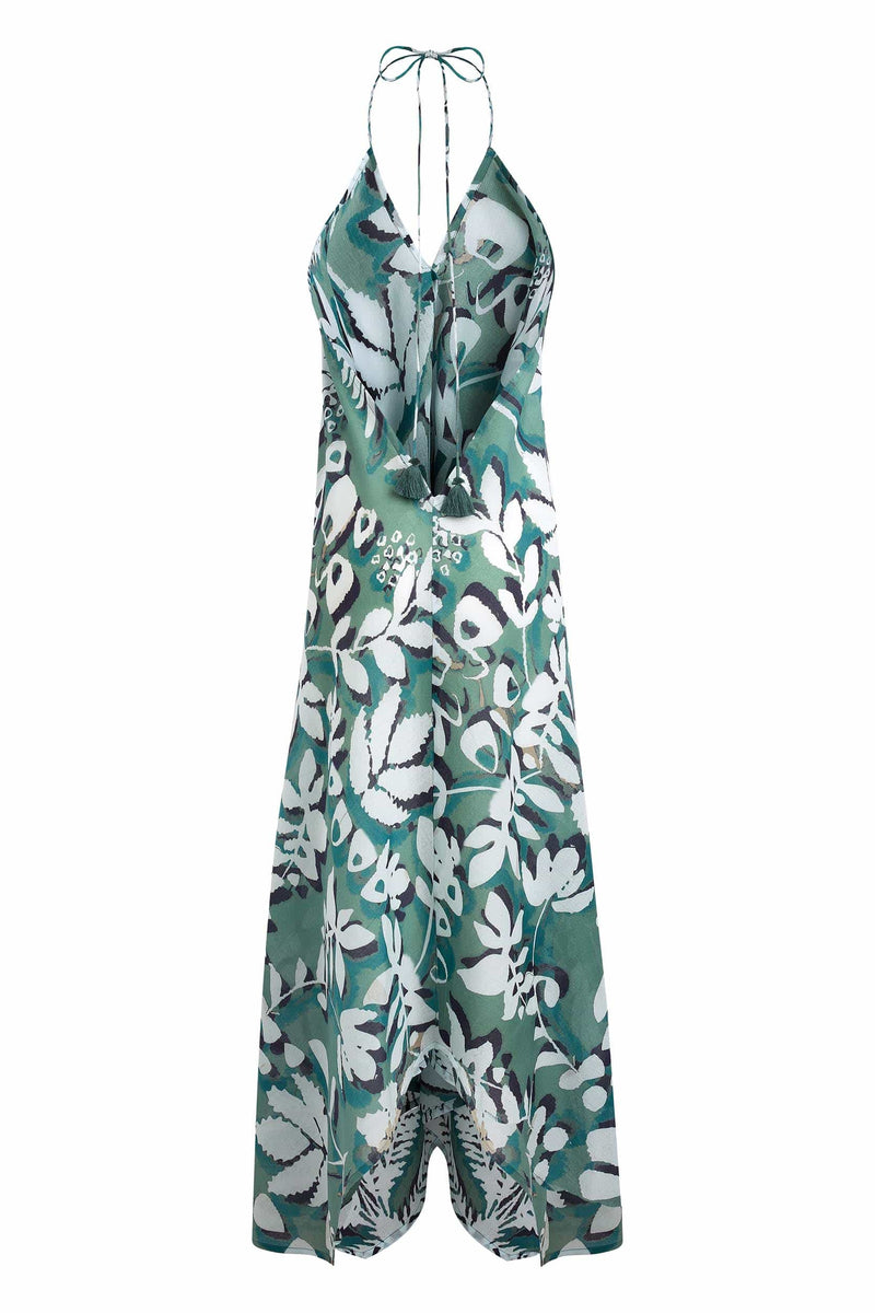 ROBE IVINA IMPRIMÉ TROPICAL - ACQUA GREEN