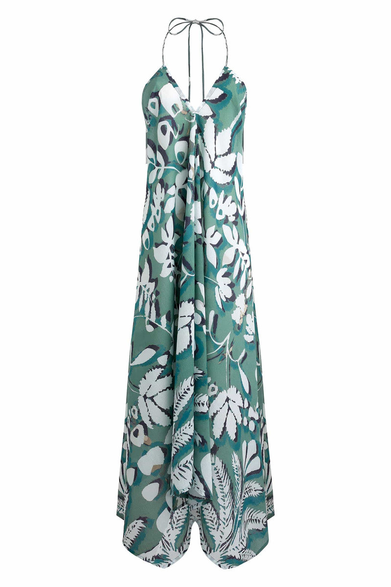ROBE IVINA IMPRIMÉ TROPICAL - ACQUA GREEN