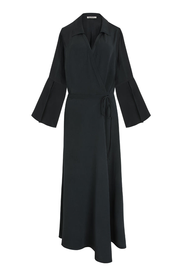 ROBE QLARA SOIE - ARDOISE
