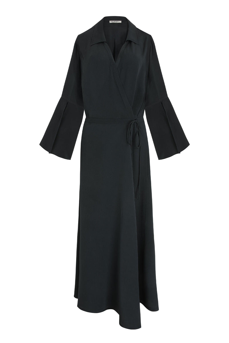 ROBE QLARA SOIE - ARDOISE