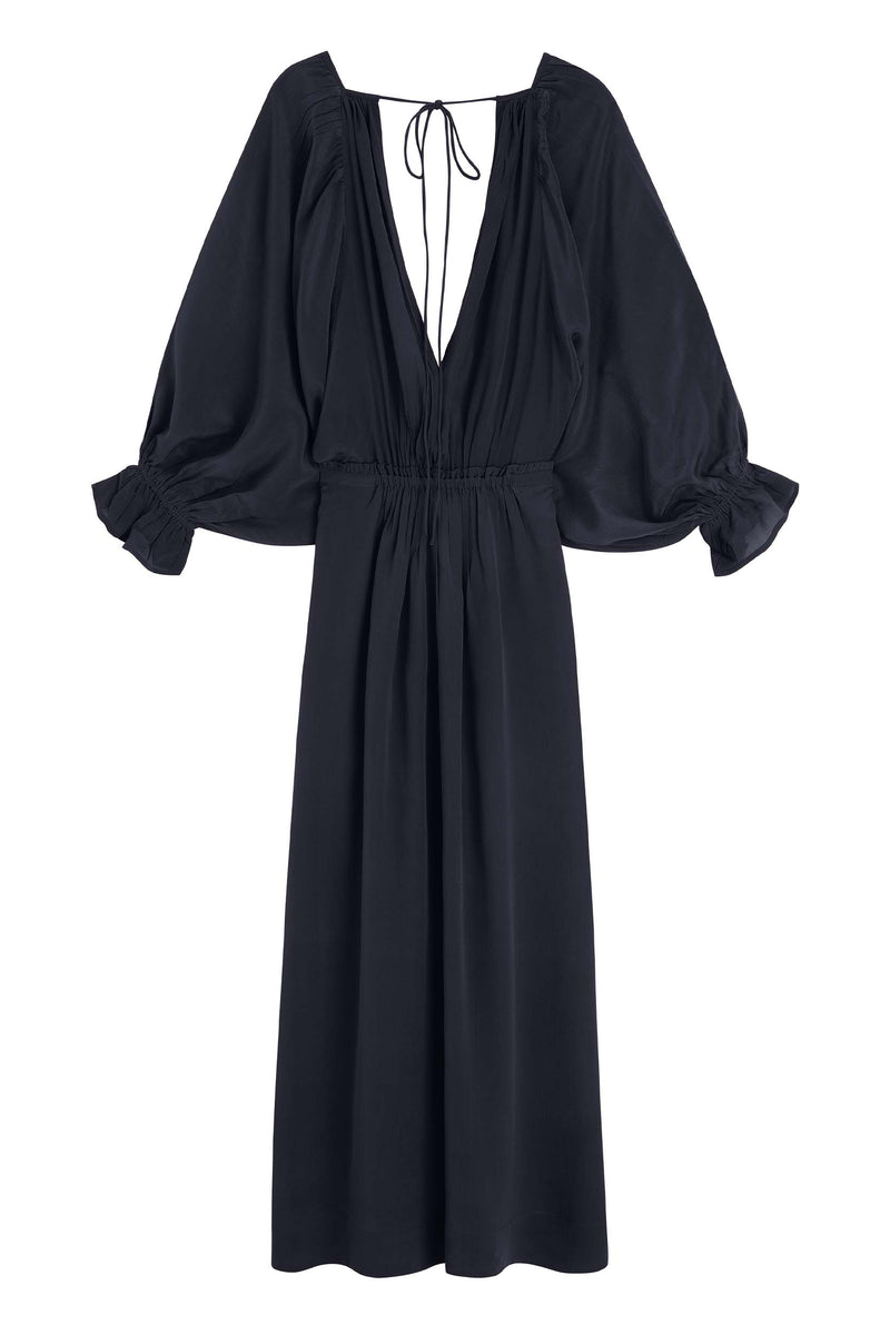 JANE SILK DRESS - INK