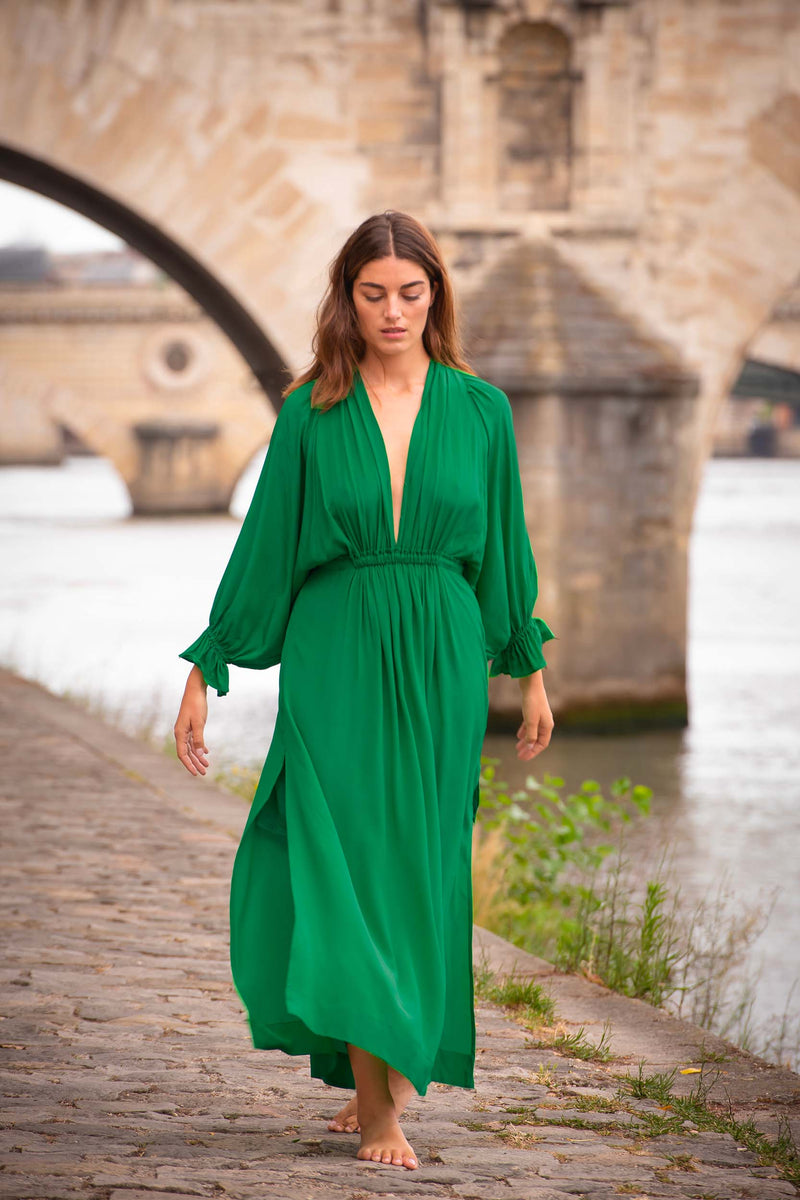 JANE SILK DRESS - INK