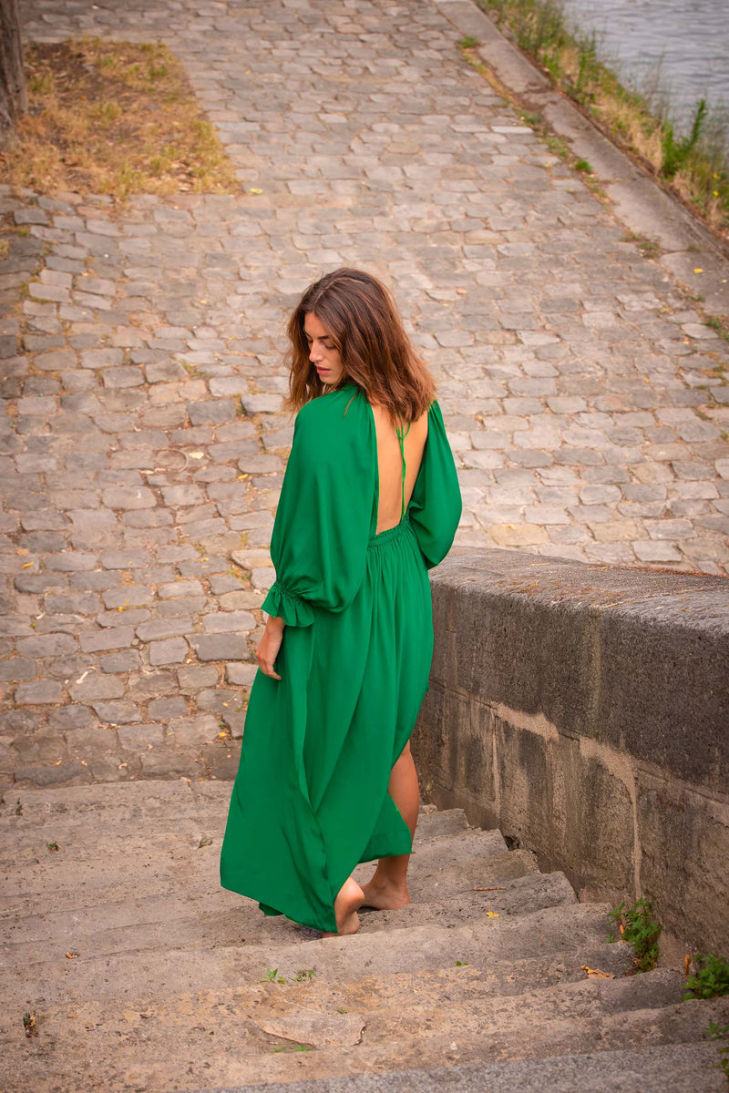 JANE SILK DRESS - INK
