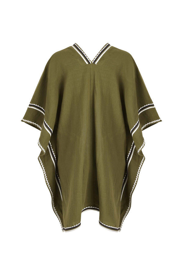 ROBE SOPHIA CROQUET - OLIVE GREEN