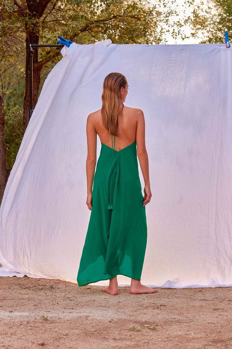 ROBE IVINA SOIE - ARDOISE