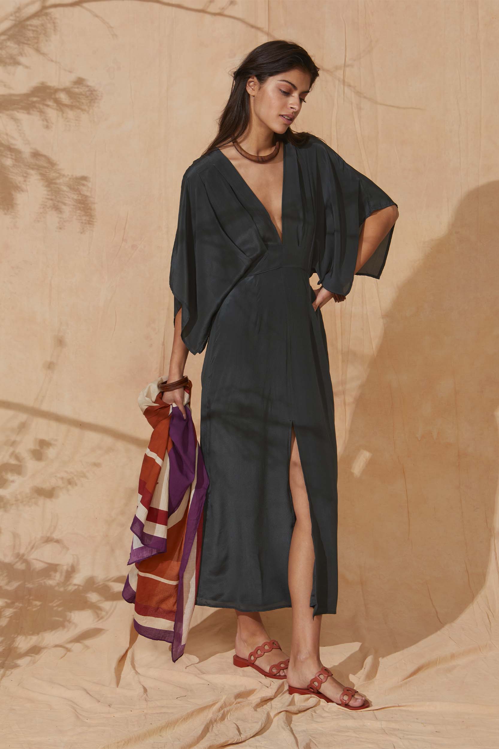 SILK SOUANE DRESS - JOLLYGREEN