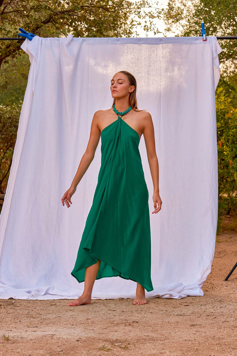 ROBE IVINA SOIE - ARDOISE