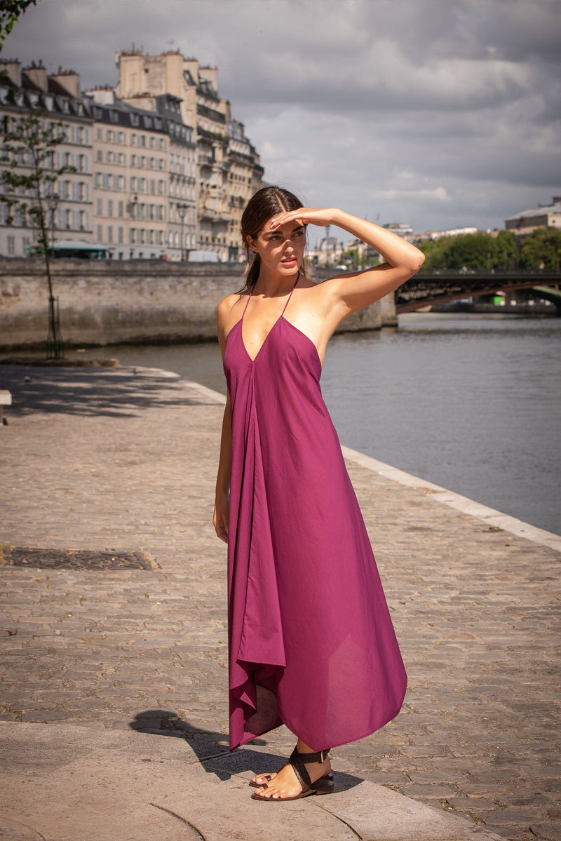 ROBE IVINA COTON - DARK PURPLE