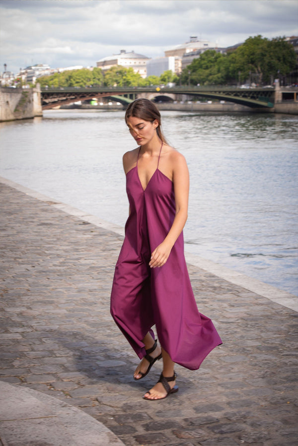 ROBE IVINA COTON - DARK PURPLE